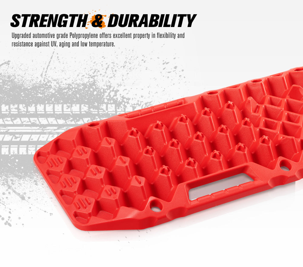 Bunker Indust Recovery Tracks Farm Jack Base 10T Board Sand Mud Snow OffRoad 4WD - Red