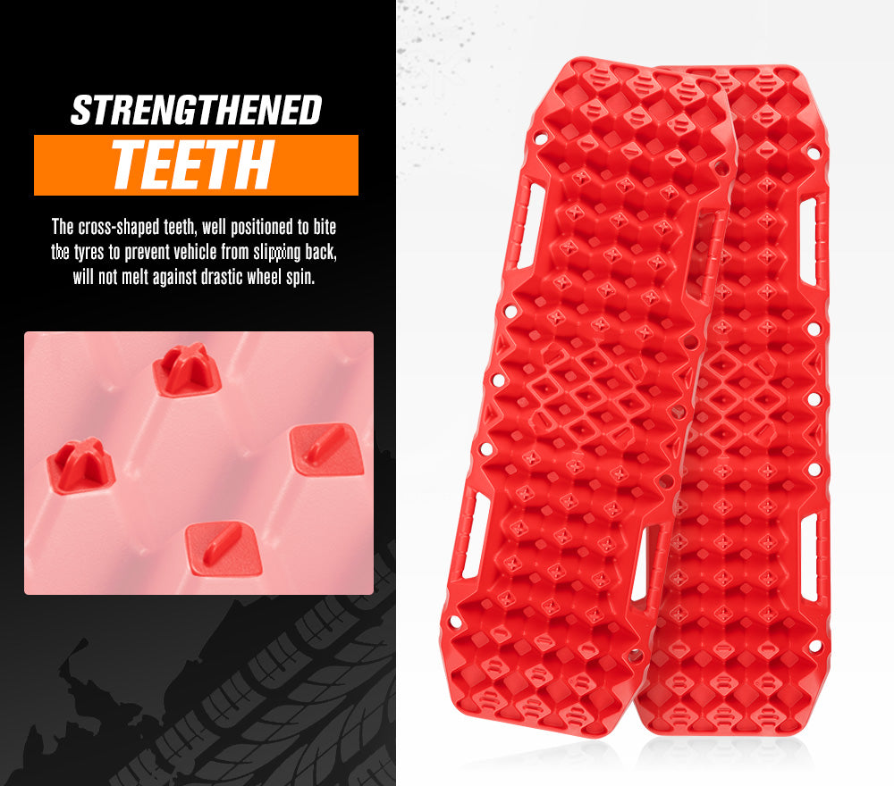 Bunker Indust Recovery Tracks Farm Jack Base 10T Board Sand Mud Snow OffRoad 4WD - Red