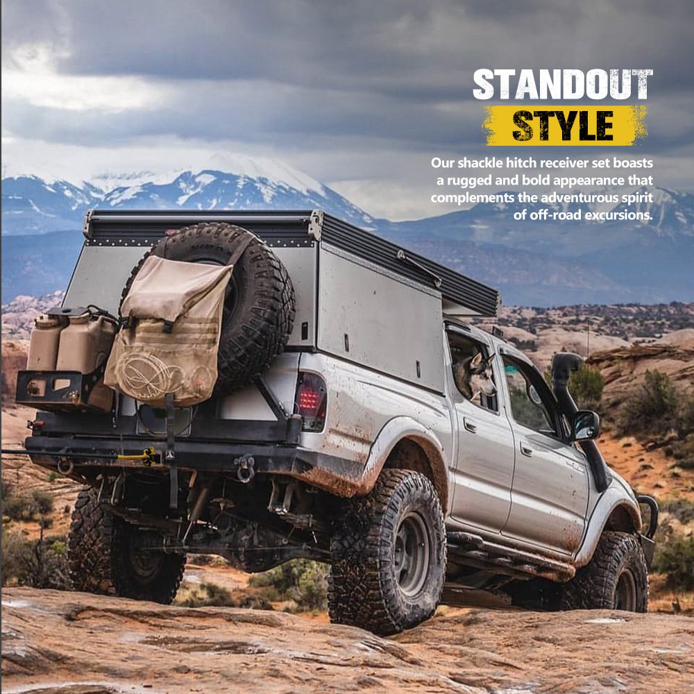 Bunker Indust 2” Recovery Hitch Receiver With 4.75T 3/4” D-Ring Bow Shackle