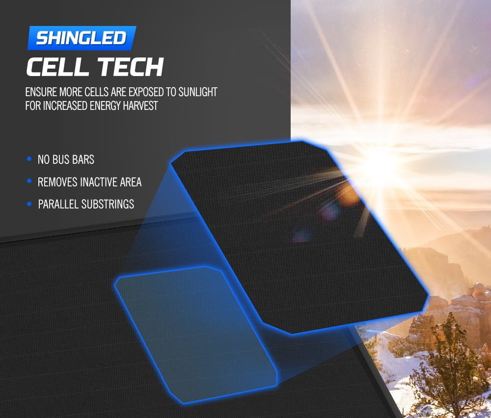 ATEM POWER 200W 12V Folding Solar Panel Kit Mono Shingled ETFE Battery Charger