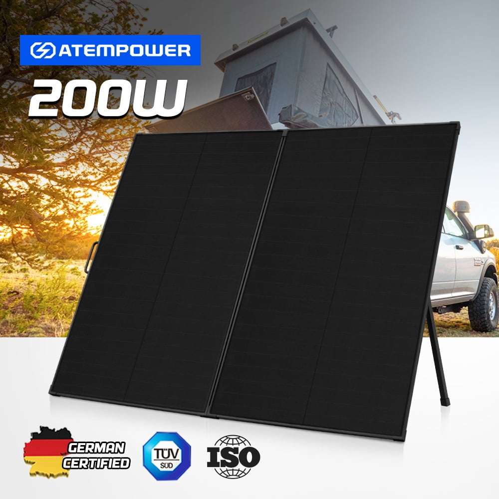 ATEM POWER 200W 12V Folding Solar Panel Kit Mono Shingled ETFE Battery Charger