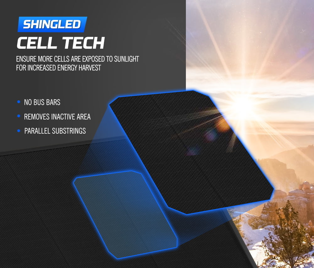 ATEM POWER 300W 12V Folding Solar Panel Kit Mono Shingled ETFE Battery Charger