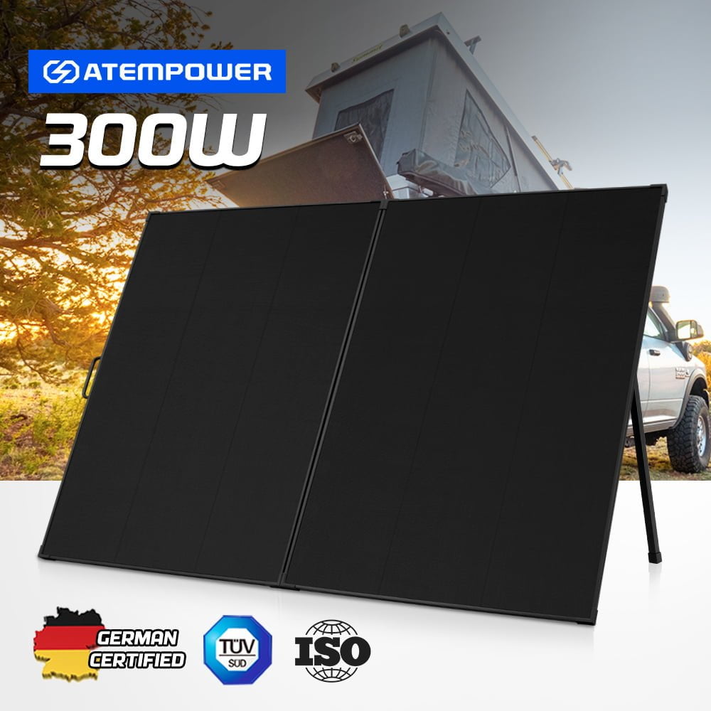 ATEM POWER 300W 12V Folding Solar Panel Kit Mono Shingled ETFE Battery Charger