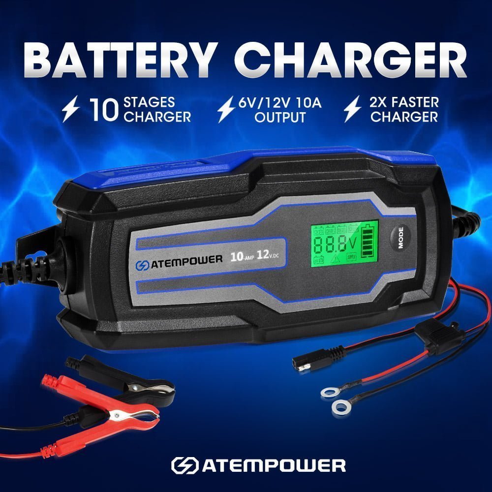 10A 6V/12V Smart Battery Charger Trickle Automatic AGM GEL Car Truck Motorcycle