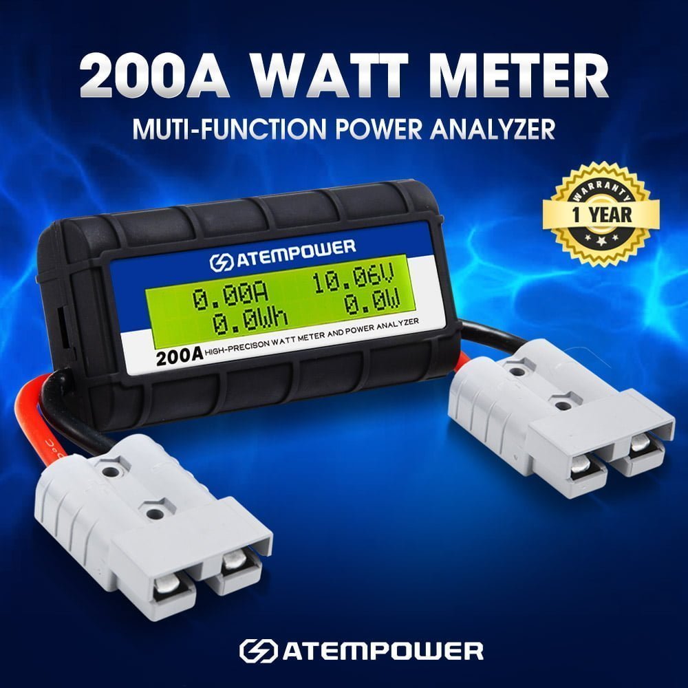 ATEM POWER 200 AMP Digital Volt Watt Meter Caravan Camping Solar 12V 4x4